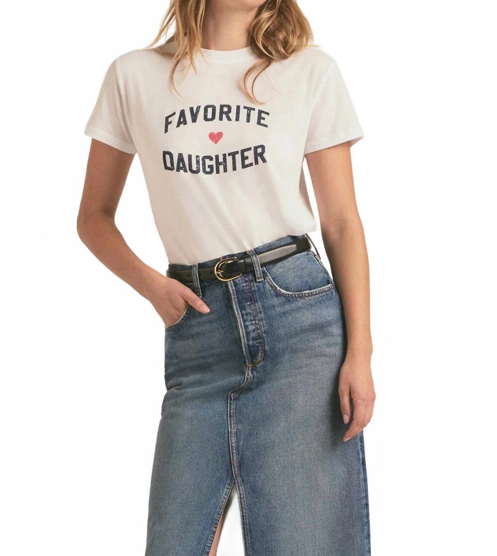 NEW FAVORITE DAUGHTER tri-blend cotton tee in white
